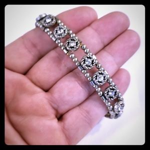 Silver style metal, Rhinestones